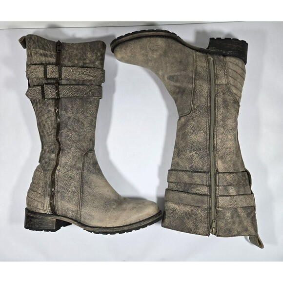 Matisse Roady Distressed Leather Zip Up Tall Boots Women's Size 8.5 - Picture 2 of 10